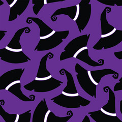 Witch hats Halloween vector repeat pattern