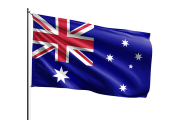 3d illustration flag of Australia. Australia flag waving isolated on white background with clipping path. flag frame with empty space for your text.