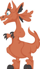 Cartoon funny and fabulous monster, dinosaur. Cartoon style