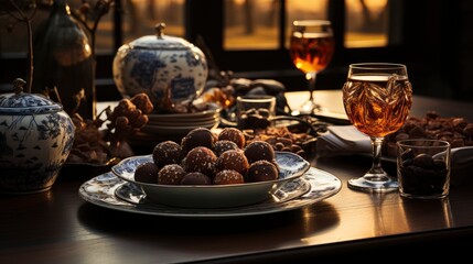 Chocolade Set Table, Happy New Year Background ,Hd Background