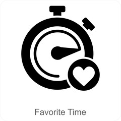 Favorite Time and time icon concept