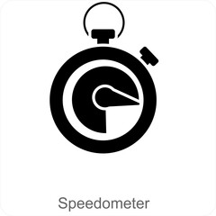 Speedometer and dashboard icon concept