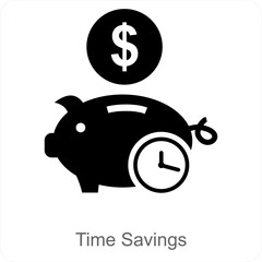 Time Savings and savings icon concept