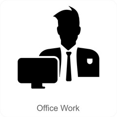Office Work and managemnet icon concept