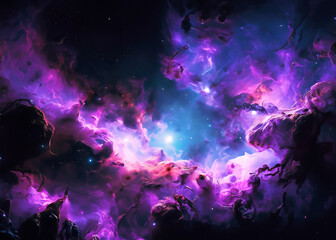 Purple Nebula Abstract Background