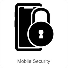 Mobile Security and security icon concept