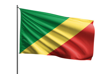 3d illustration flag of Congo. Congo flag waving isolated on white background with clipping path. flag frame with empty space for your text.