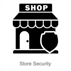 Store Security and shop icon concept