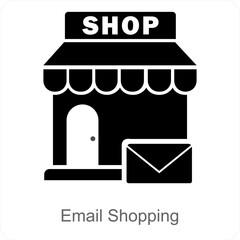 Email Shopping and email icon concept