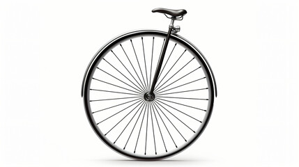 Front wheel of a vintage bicycle isolated on white background