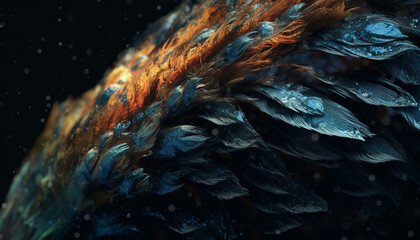 Underwater fish in blue, close up of nature abstract beauty generated by AI