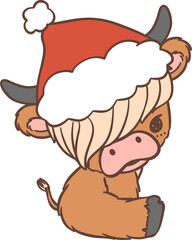 Christmas cow cartoon kid