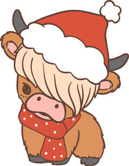 Christmas cow cartoon kid
