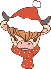 Christmas cow cartoon kid