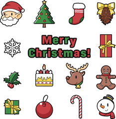 クリスマス用アイコンセット