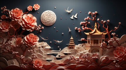 Happy Chinese New Year Banner Design Space Text 3D, Happy New Year Background ,Hd Background