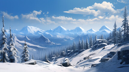 Winter landscape that shows the euphoria of snowfall and evokes a wonderful tranquility