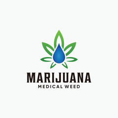 marijuana badge, emblem, stamp logo design template