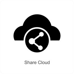 Share Cloud and cloud icon concept