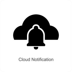 Cloud Notification and service icon concept