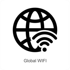 Global WIFI and Internet icon concept