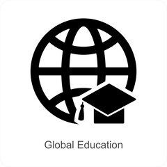 Global Education and World icon concept