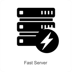 Fototapeta na wymiar Fast Server and database icon concept
