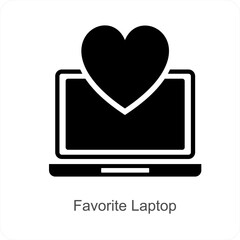 Favorite Laptop and device icon concept