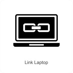 Link Laptop and chain icon concept