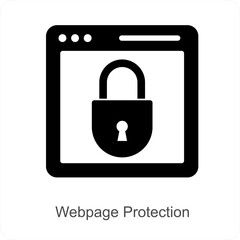 Webpage Protection and security icon concept