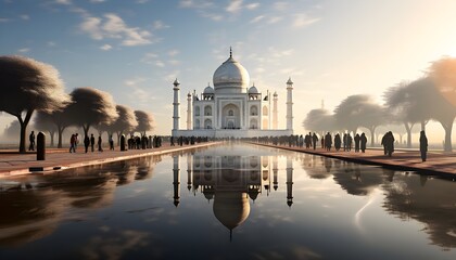 Fototapeta na wymiar Taj Mahal in the evening