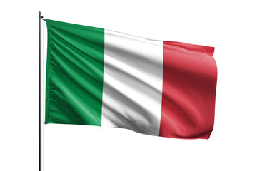 3d illustration flag of Italy. Italy flag waving isolated on white background with clipping path. flag frame with empty space for your text.