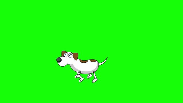 Funny Cartoon Dog Running Cycle &ndash; Looping 2D Animation on Green Screen, Hand-Drawn in Moho (No AI)