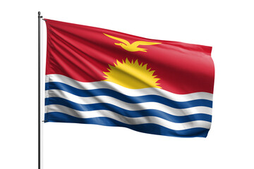 3d illustration flag of Kiribati. Kiribati flag waving isolated on white background with clipping path. flag frame with empty space for your text.