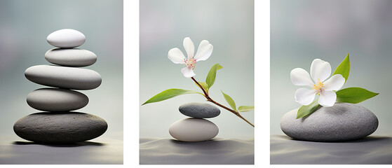 Zen or spa greeting or invitation card with captivating composition, tranquility and peaceful