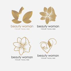 Fototapeta na wymiar Set of elegant logos for beauty, fashion and hairstyle related businesses