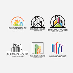 Set of real estate logos. Vector icon pack.