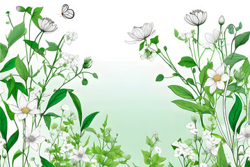 The wild flowers blooming in the fields are pure and beautiful. Dancing happily while looking at the clear sky. Generative AI.