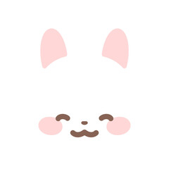 シンプルなゆるかわ白うさぎ　笑う⭐︎PNG