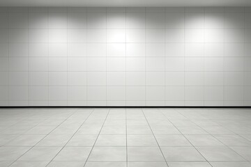 A minimalist canvas is provided by a white-tiled wall, making it a perfect backdrop for creative content set against an abstract background image. Photorealistic illustration