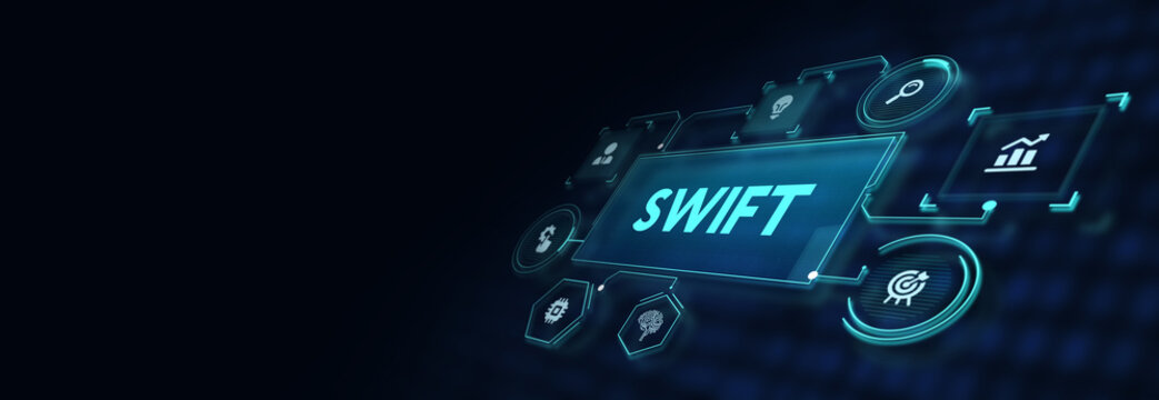 SWIFT. Society for Worldwide Interbank Financial Telecommunications. Financial Banking regulation concept.