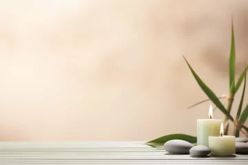Gardinen Wellness background, spa still life, meditation, feng shui, relaxation, zen concept © IonelV