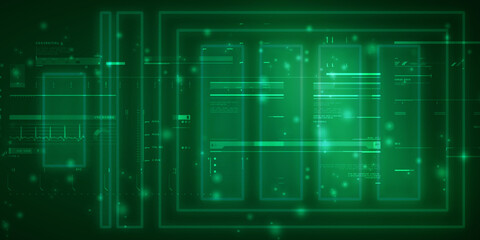 2d illustration Abstract futuristic electronic circuit technology background
