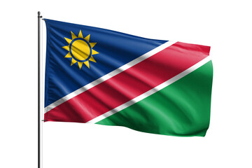 3d illustration flag of Namibia. Namibia flag waving isolated on white background with clipping path. flag frame with empty space for your text.