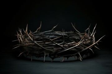Iconic Crown thorns ancient. Easter cross. Generate Ai