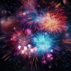 Colorful Firework Display for Celebrations: Burst of Joy