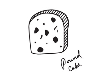 シンプルな線画のパウンドケーキ