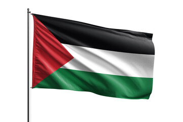 3d illustration flag of Palestine. Palestine flag waving isolated on white background with clipping path. flag frame with empty space for your text.