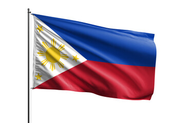 3d illustration flag of Philippines. Philippines flag waving isolated on white background with clipping path. flag frame with empty space for your text.