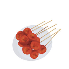 Illustration of grilled meatballs 
